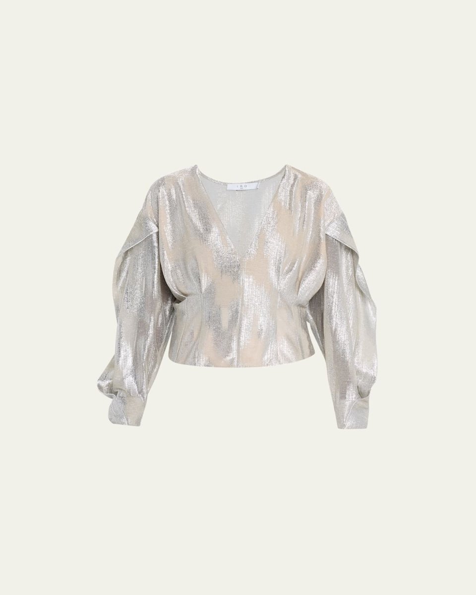 Berma Metallic Draped Blouse